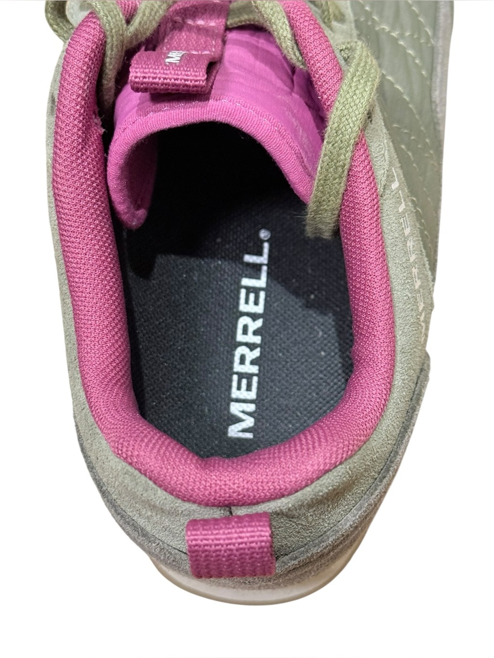 Merrell Alpine Hiking Sneakers in Olive Fuchsia Trail Shoes Size 8 - Picture 8 of 10